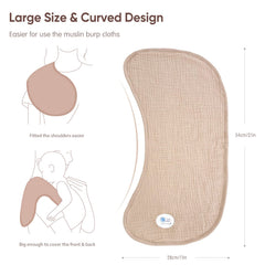 lulumoon muslin burp cloths curved-coverage over shoulder for full protection