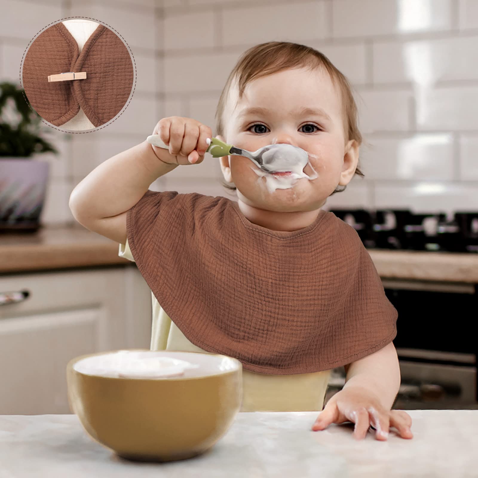 lulumoon burp cloths in neutral colors fit with any nursery style