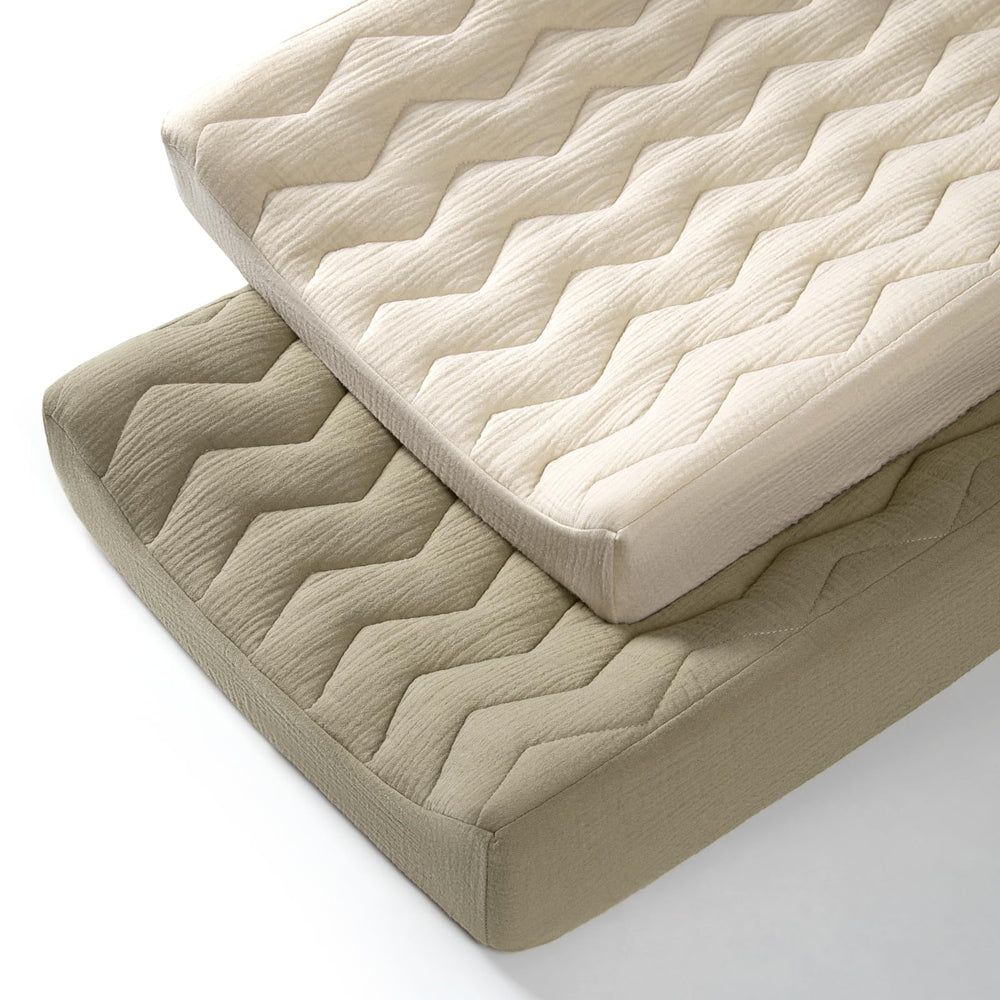 lulumoon muslin changing pad cover front view shows soft cotton texture for baby comfort