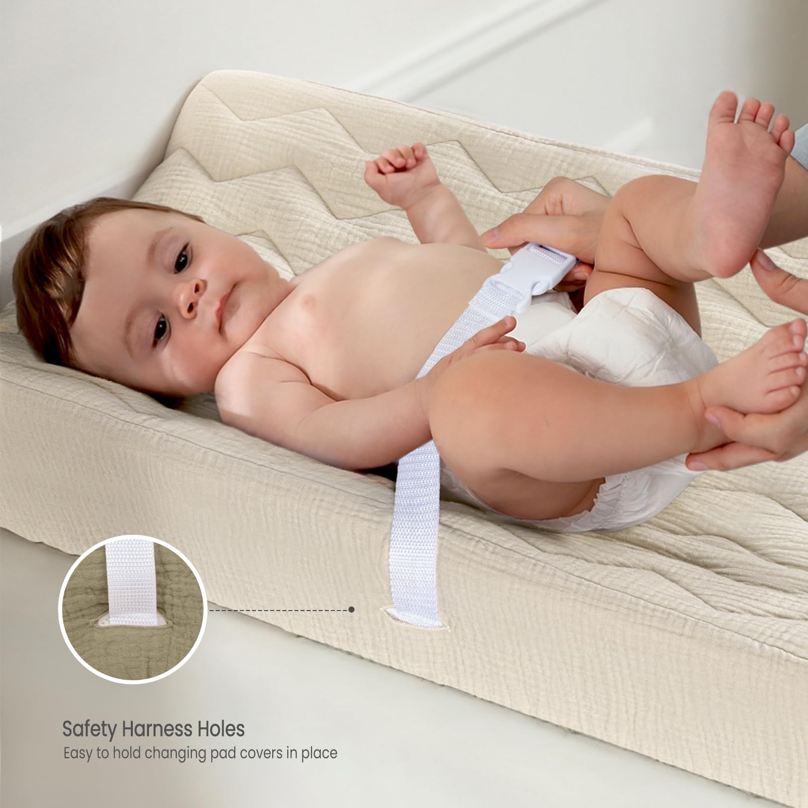 lulumoon muslin changing pad cover machine wash friendly and quick dry