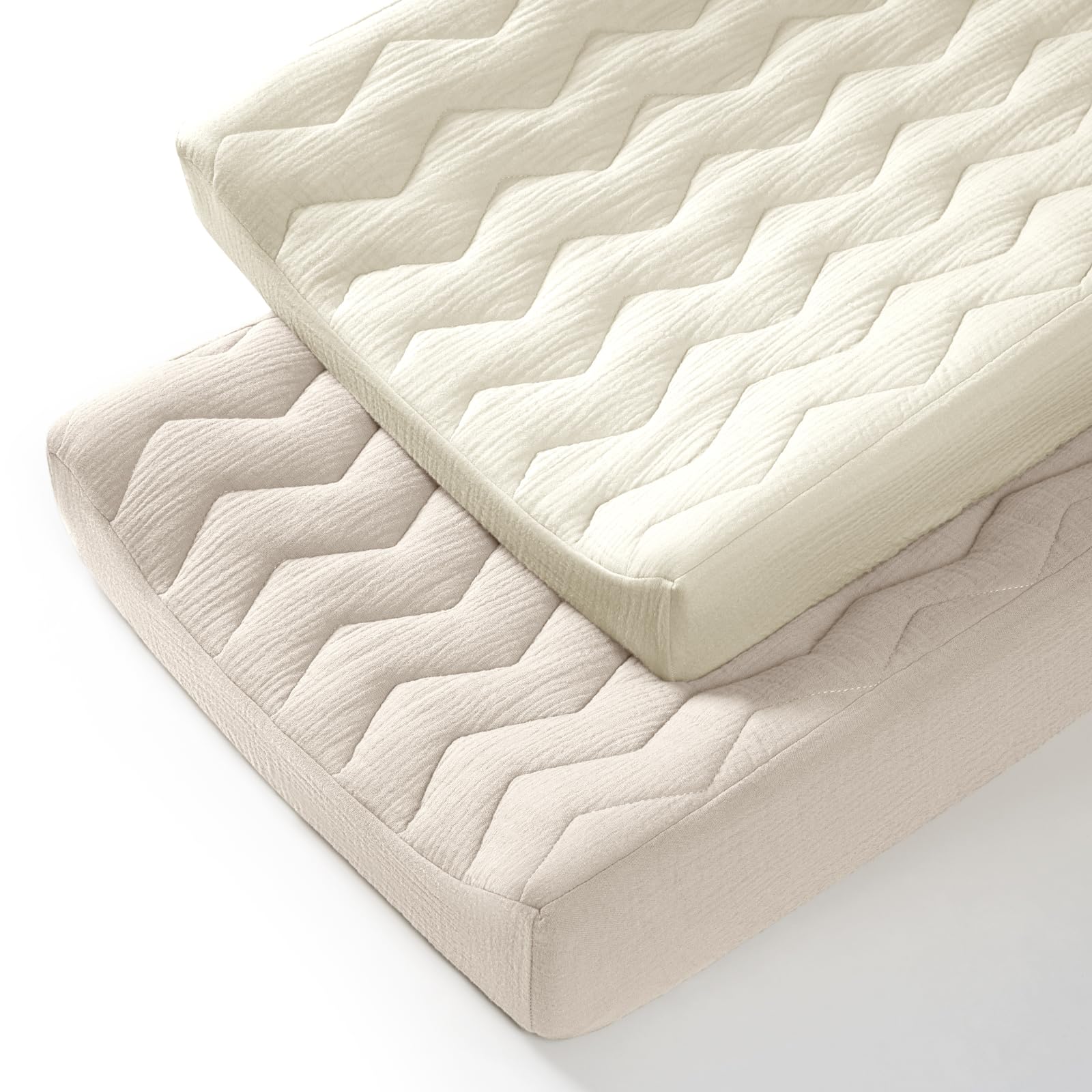 lulumoon muslin-changing-pad-cover soft-touch close-up shows gentle fabric for babies