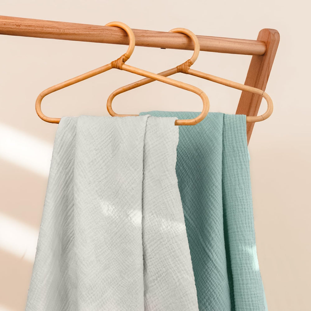 Lulu Moon muslin crib sheets 360-degree elastic band for snug mattress grip