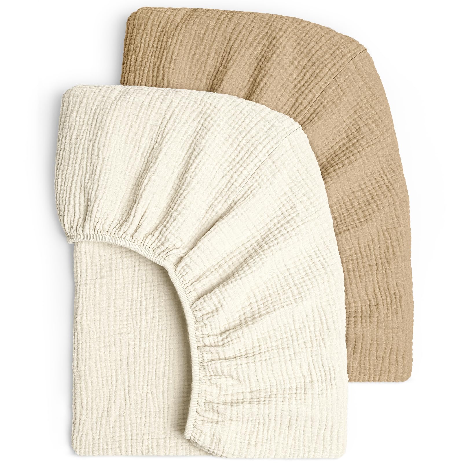 Lulu Moon muslin crib sheets in packaging showing soft breathable fabric for nursery setup