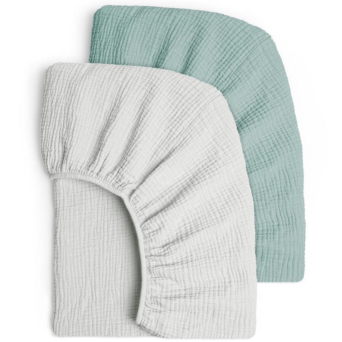Lulu Moon muslin crib sheets softness close-up shows breathable, baby-friendly fabric