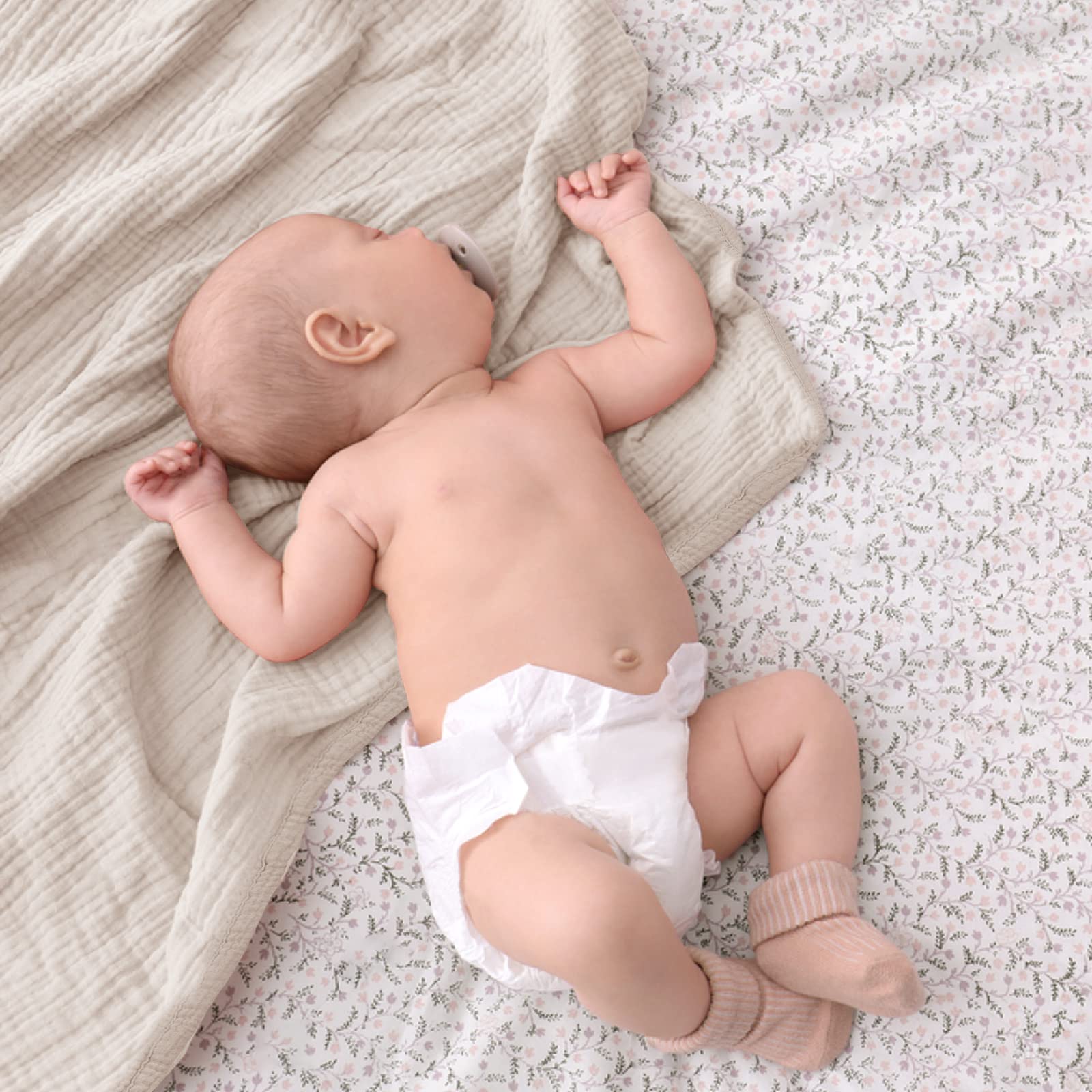 lulumoon muslin quilt blanket ivory crib setup nap-time warmth