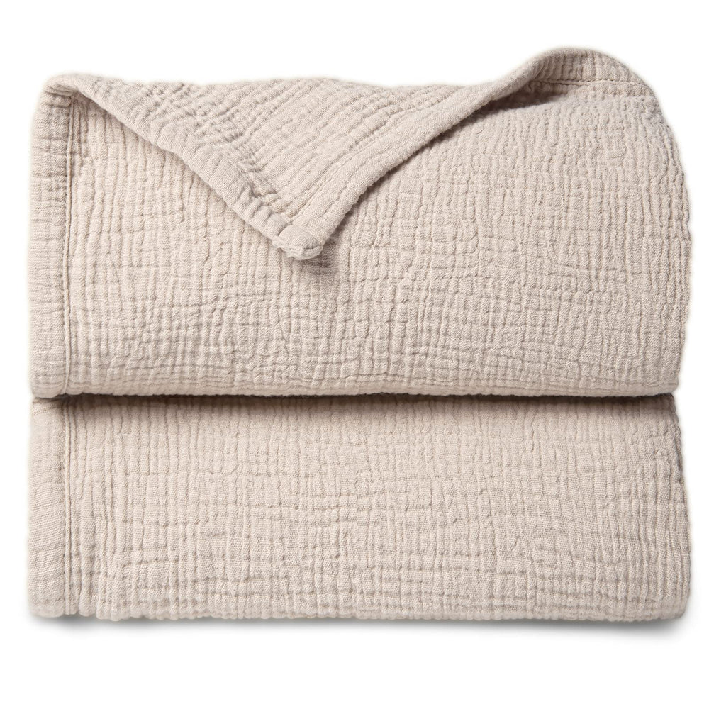 lulumoon muslin quilt blanket ivory folded soft breathable for baby