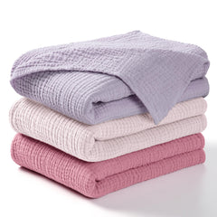 lulumoon muslin swaddle blanket 3pack close-up shows soft cotton texture for gentle touch