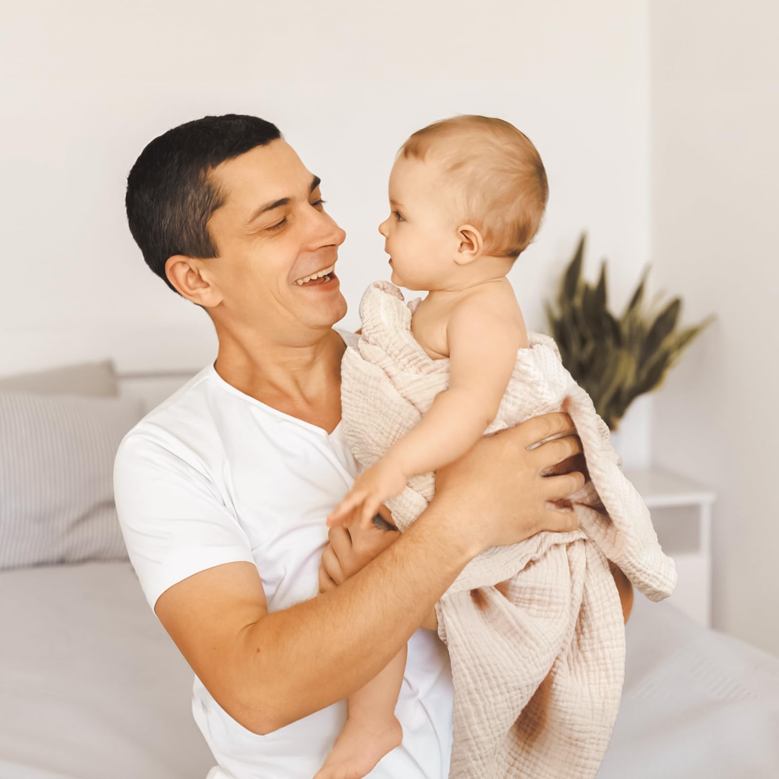 Lulumoon Muslin Swaddle Blanket changing-table-use on soft surface