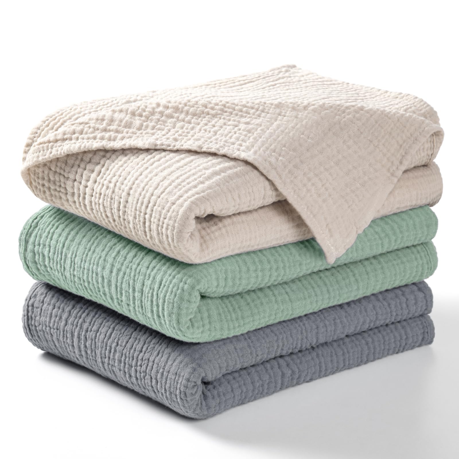 Lulumoon Muslin Swaddle Grey packshot showing soft breathable fabric for baby comfort