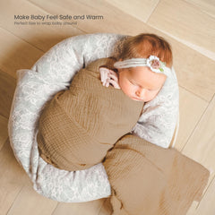 lulumoon Muslin Swaddle Blanket swaddling aid offers snug womb like feel for calmer naps