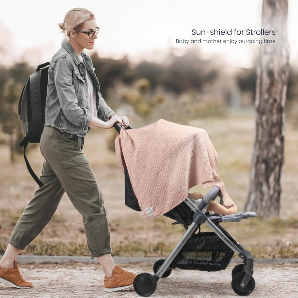 lulumoon Muslin Swaddle Chestnut-machine-wash confirms easy-care practicality for busy parents