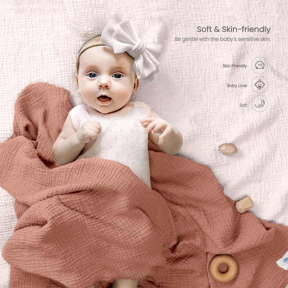 lulumoon Muslin Swaddle Chestnut-stroller-shade provides sun-shield convenience for strolls