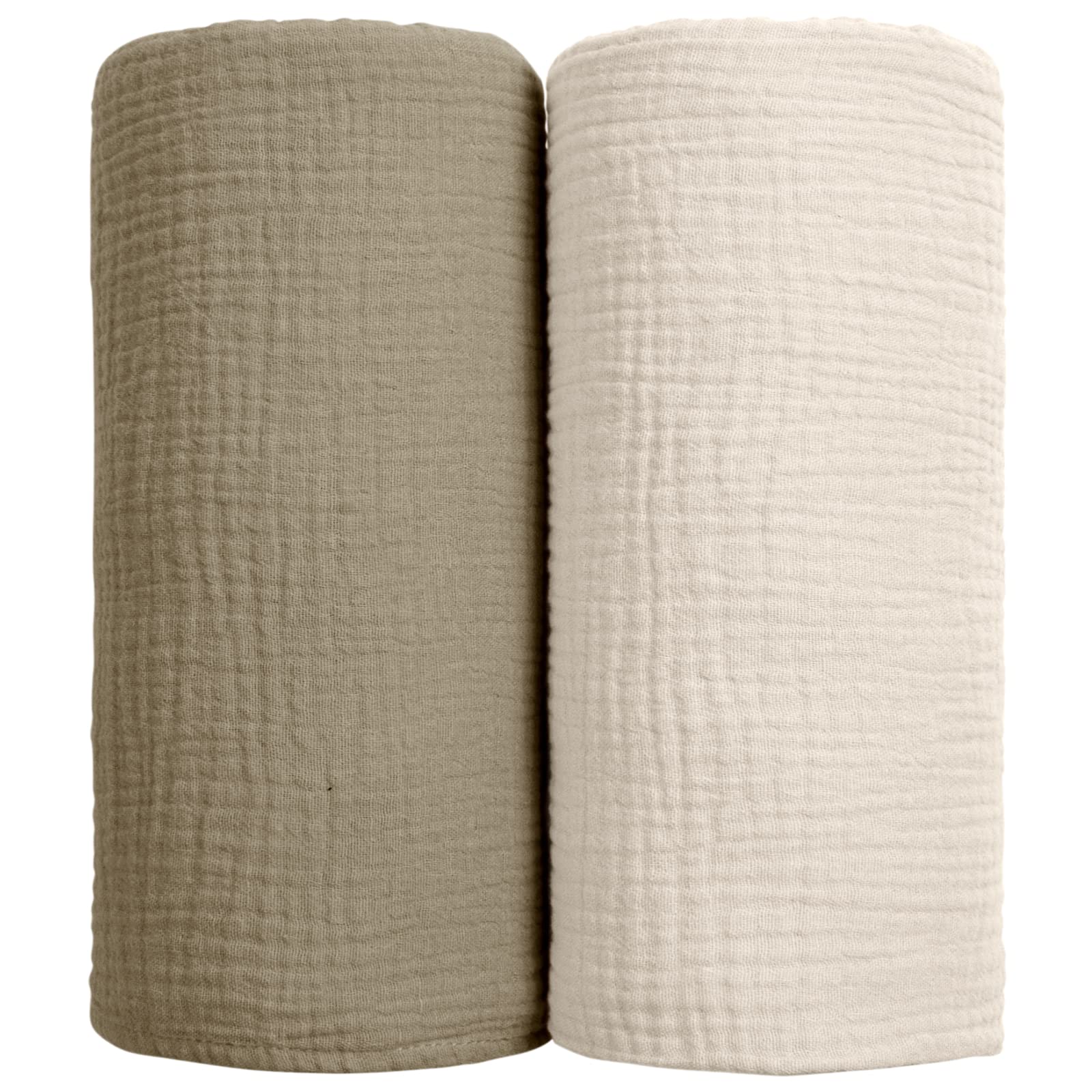 lulumoon muslin swaddle olive folded blanket delivers breathable, skin-friendly comfort for naps.