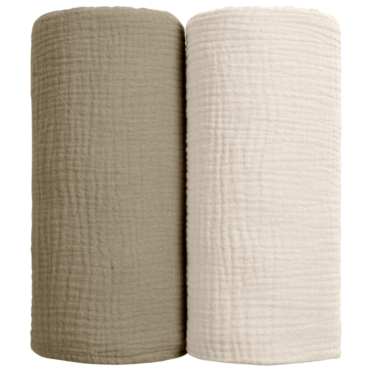lulumoon muslin swaddle olive folded blanket delivers breathable, skin-friendly comfort for naps.