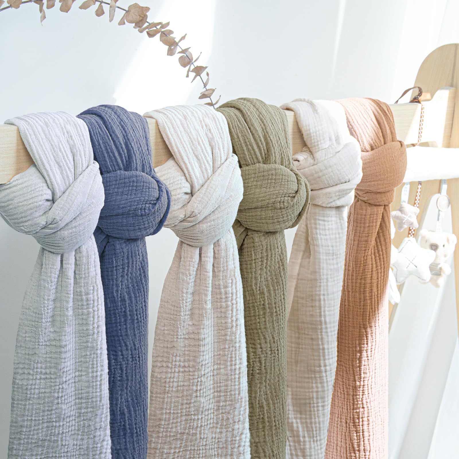 lulumoon muslin swaddle olive gift-ready packaging ideal for baby showers.