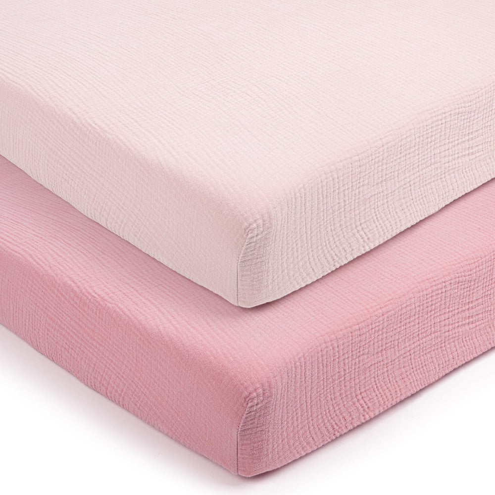 lulumoon pack and play sheets closeup of soft muslin fabric for gentle naps