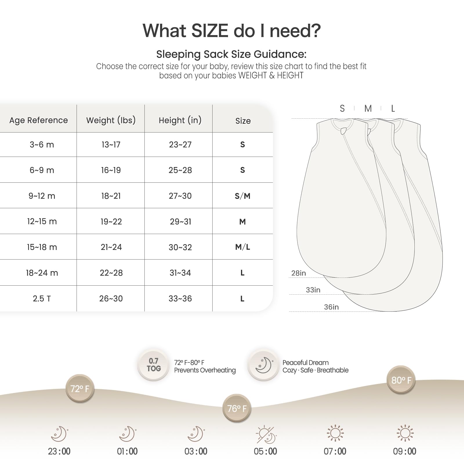 lulumoon Sleep Sack Muslin machine washable design fits busy families.