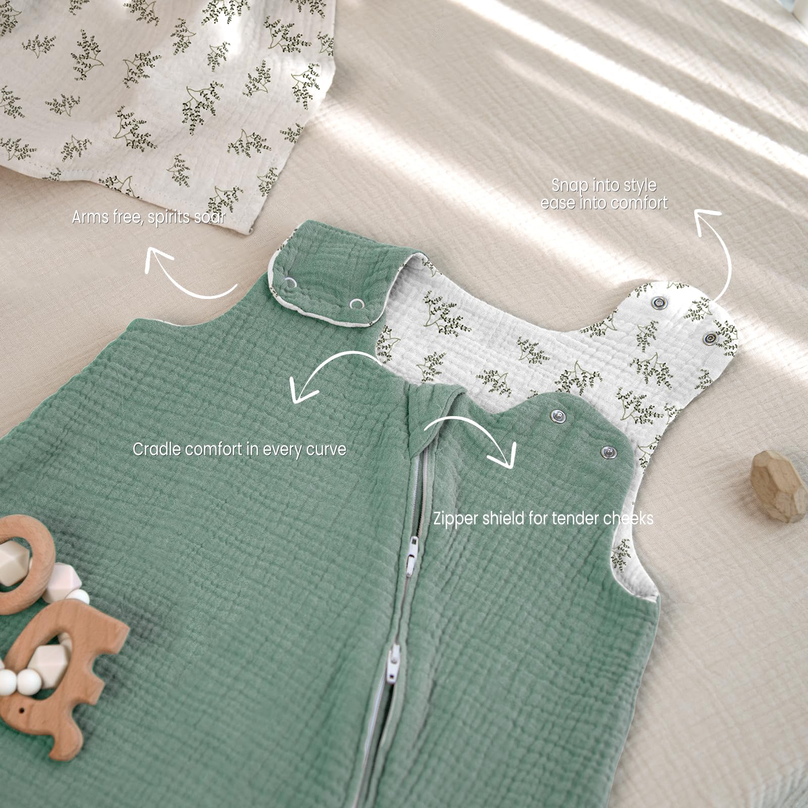 Lulumoon Sleep Sack Muslin neutral hues fit any nursery
