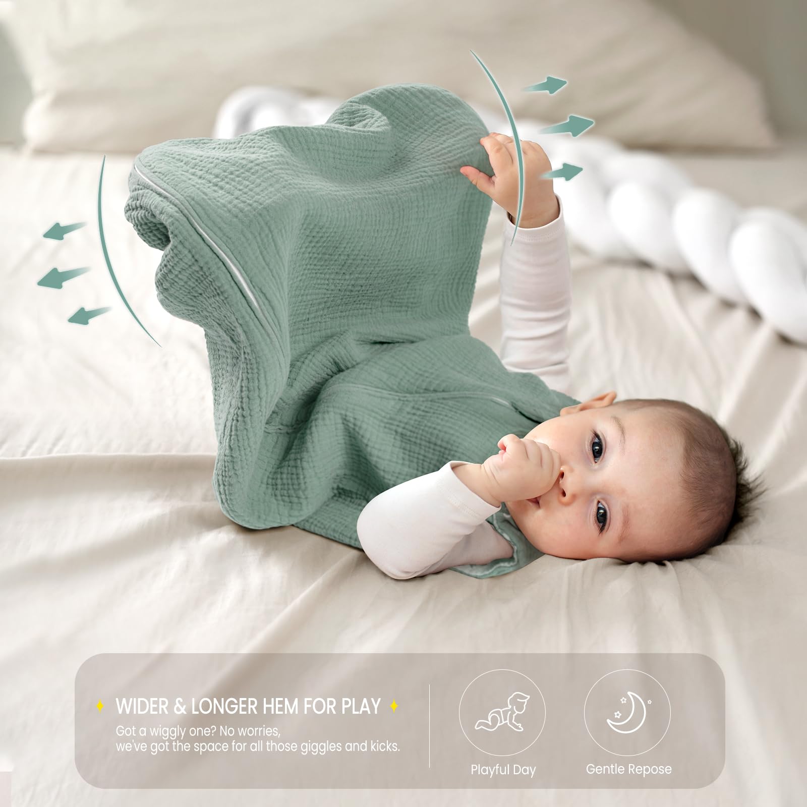 Lulumoon Sleep Sack Muslin Shoulder Snaps simplify dressing while preserving baby’s calm during nightly routines.