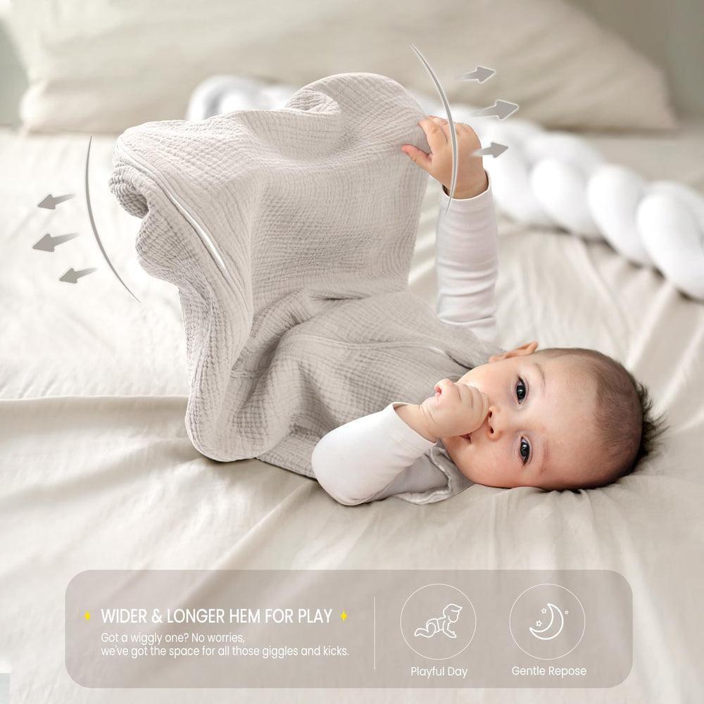 Lulumoon Sleep Sack Muslin shoulder snaps eases dressing