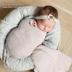 Lulumoon swaddle blanket 40x40 close-up cotton texture for gentle sleep cues.