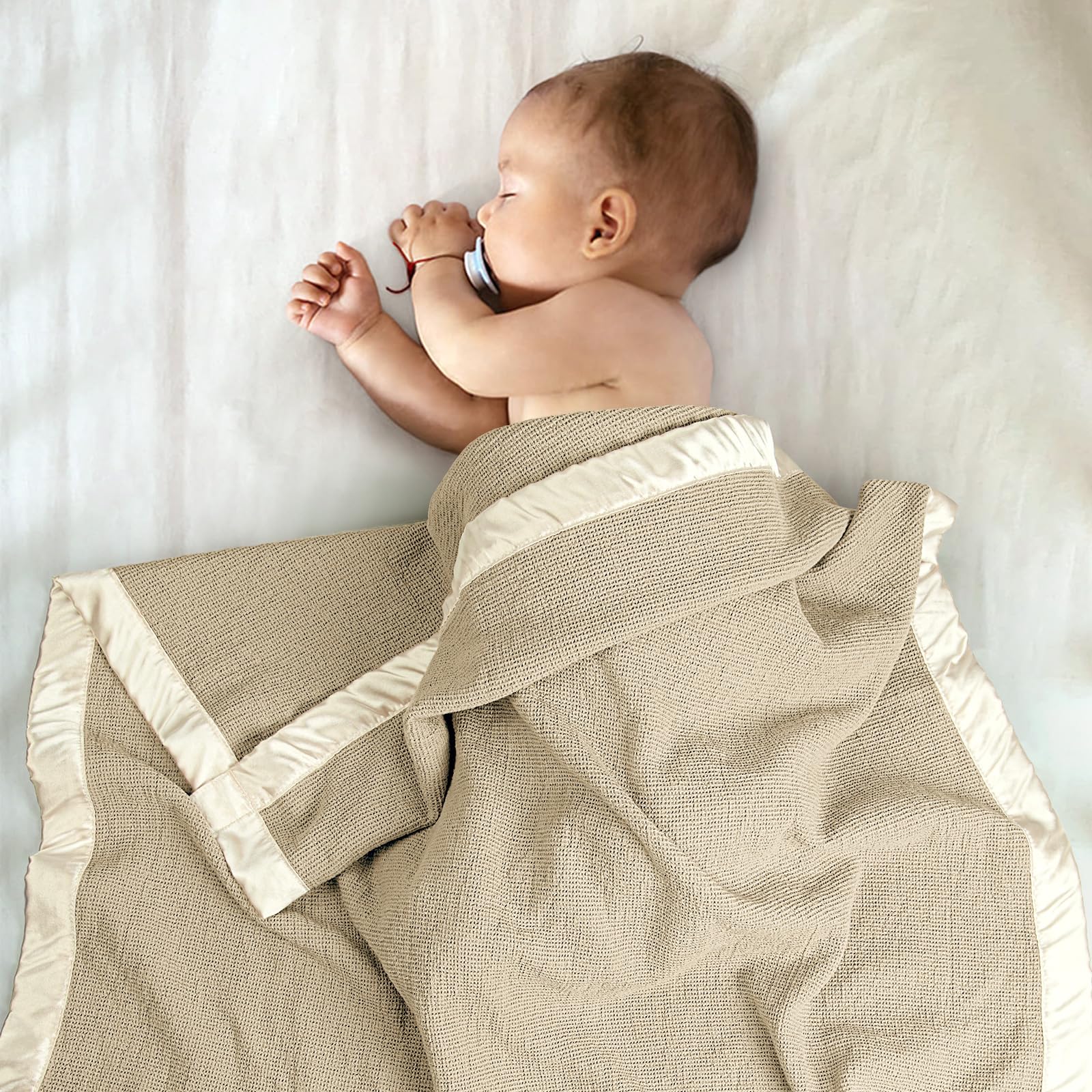 Lulumoon swaddle blanket durable-washable fabric withstands repeated washing