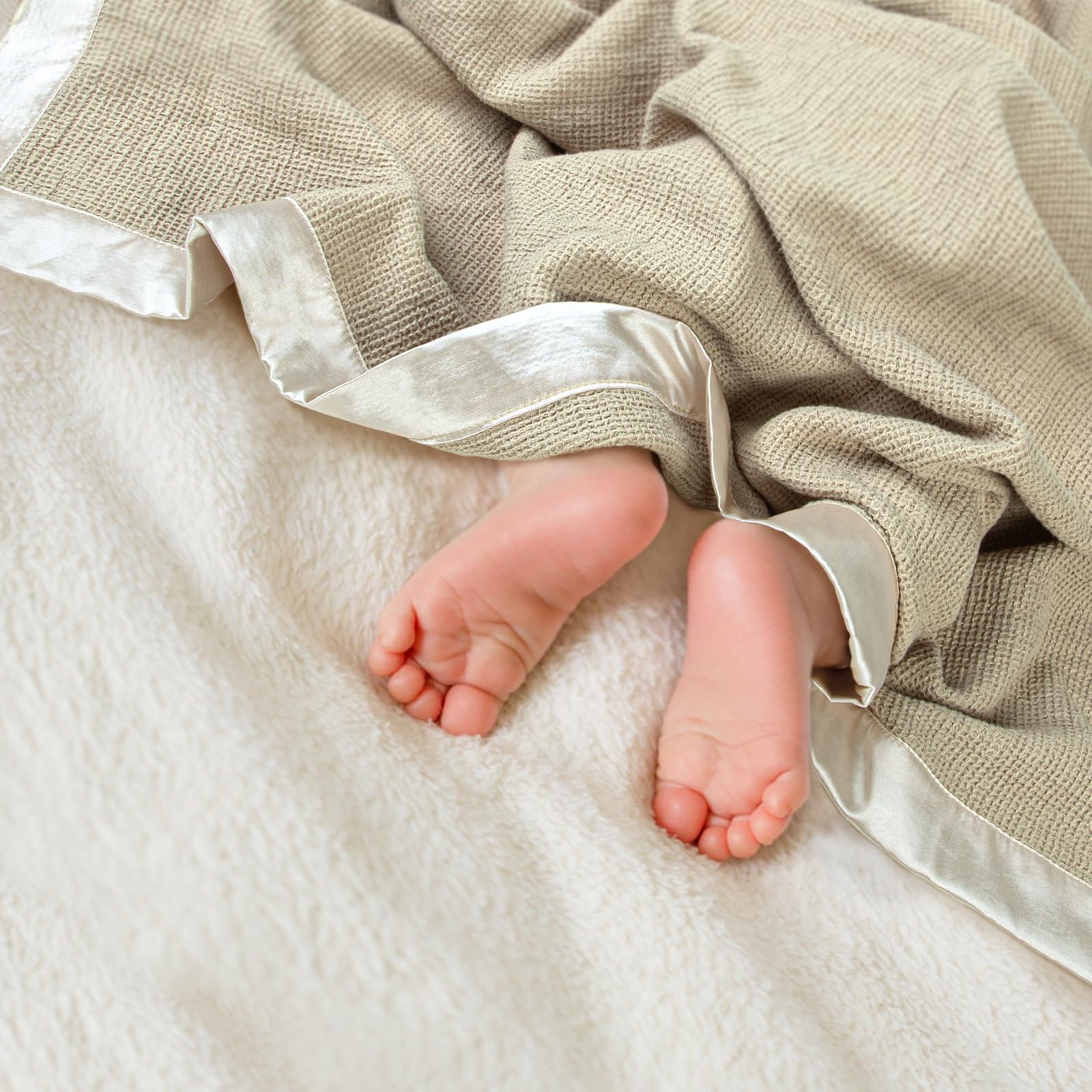 Lulumoon swaddle blanket nursery setup showing a versatile cozy cocoon