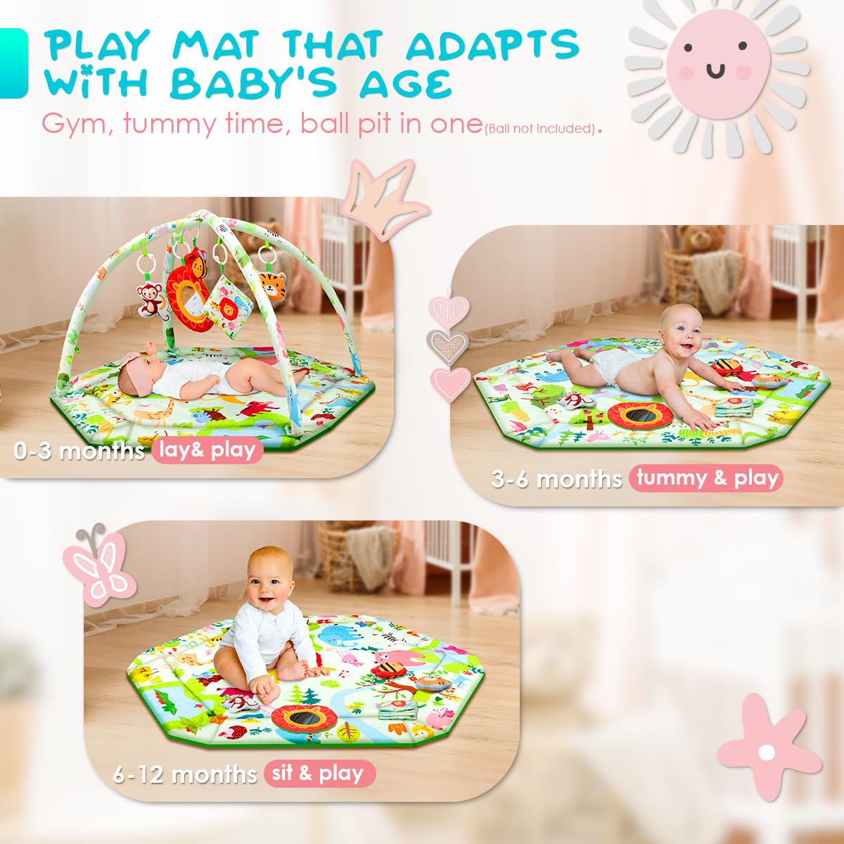 lulunemo baby play mat-cognitive-mirror supports self-awareness during play