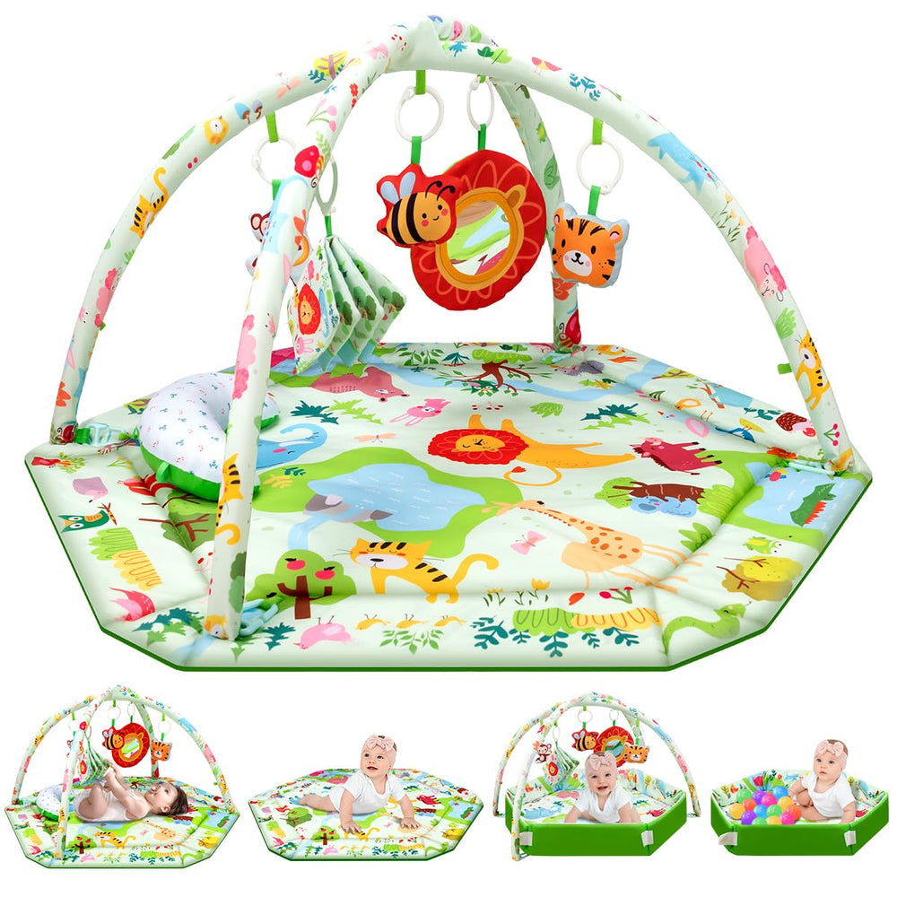 lulunemo baby play mat with detachable toys promotes engaging sensory play and tummy time