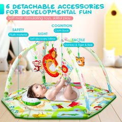 lulunemo baby play mat tummy-time-area invites motor skills development during safe floor play