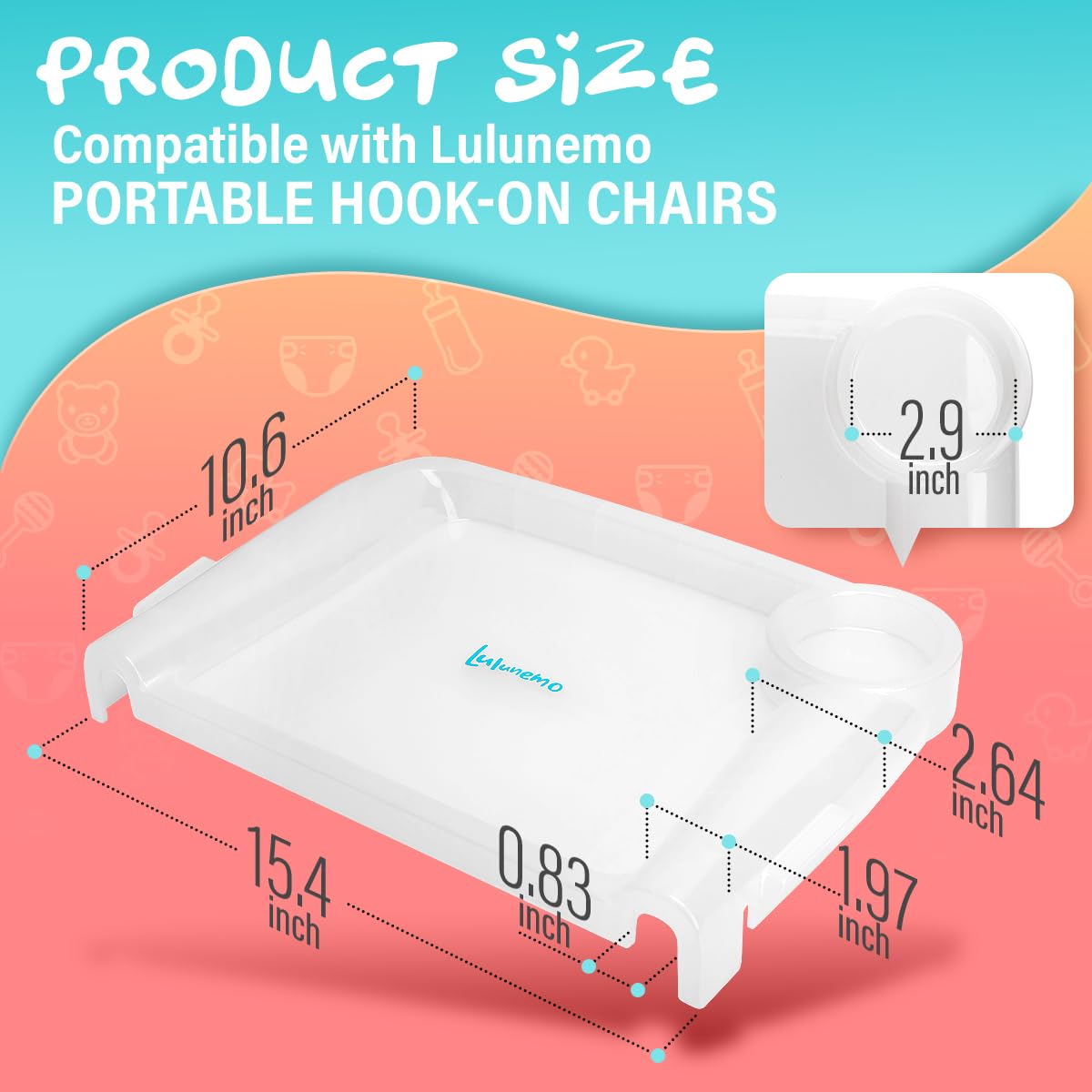 Lulunemo easy-cleanup mealtime image emphasizes quick cleaning after snacks.