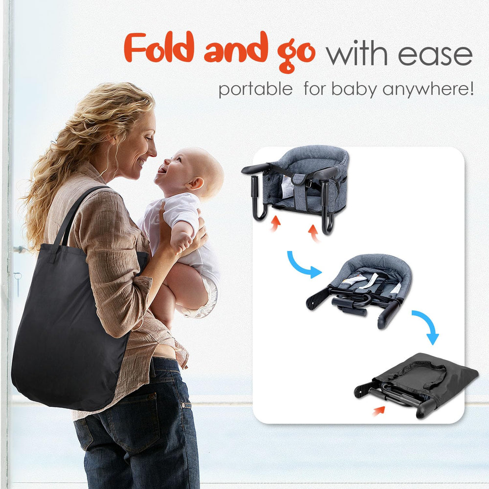 lulunemo hook-on chair 3-point harness ensuring baby safety during meals