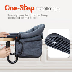 lulunemo hook-on chair carry bag included for portable family travel
