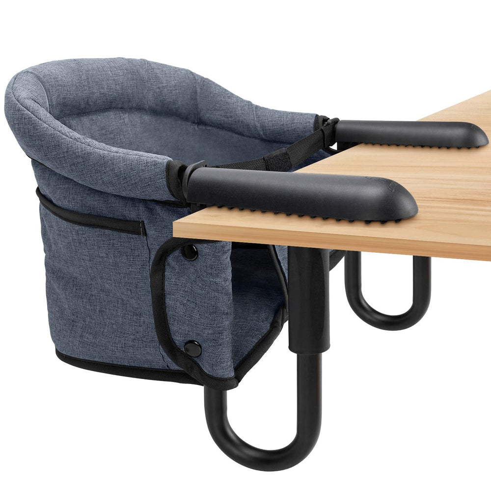 lulunemo hook-on chair in use with baby at table for family meals
