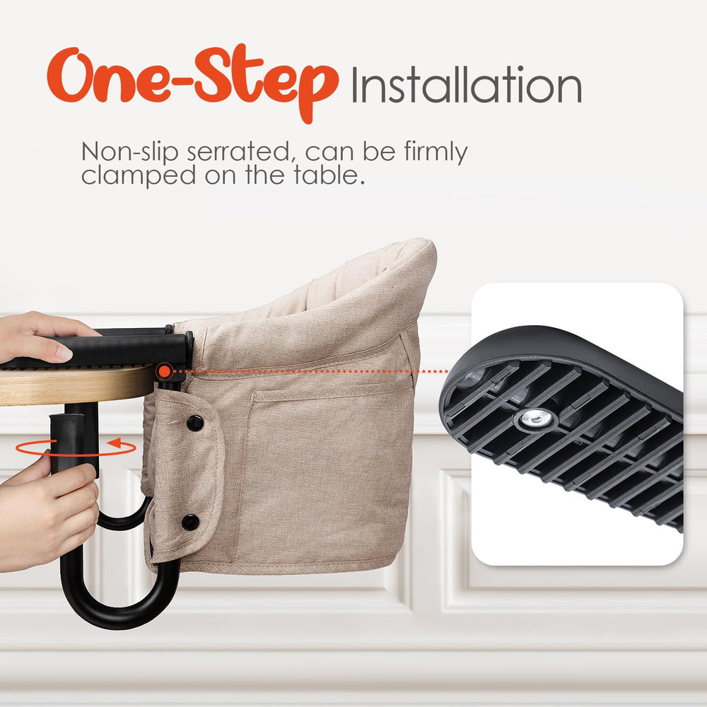 lulunemo Hook On High Chair harness provides secure seating for toddlers