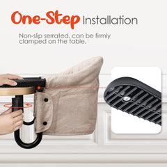lulunemo Hook On High Chair harness provides secure seating for toddlers