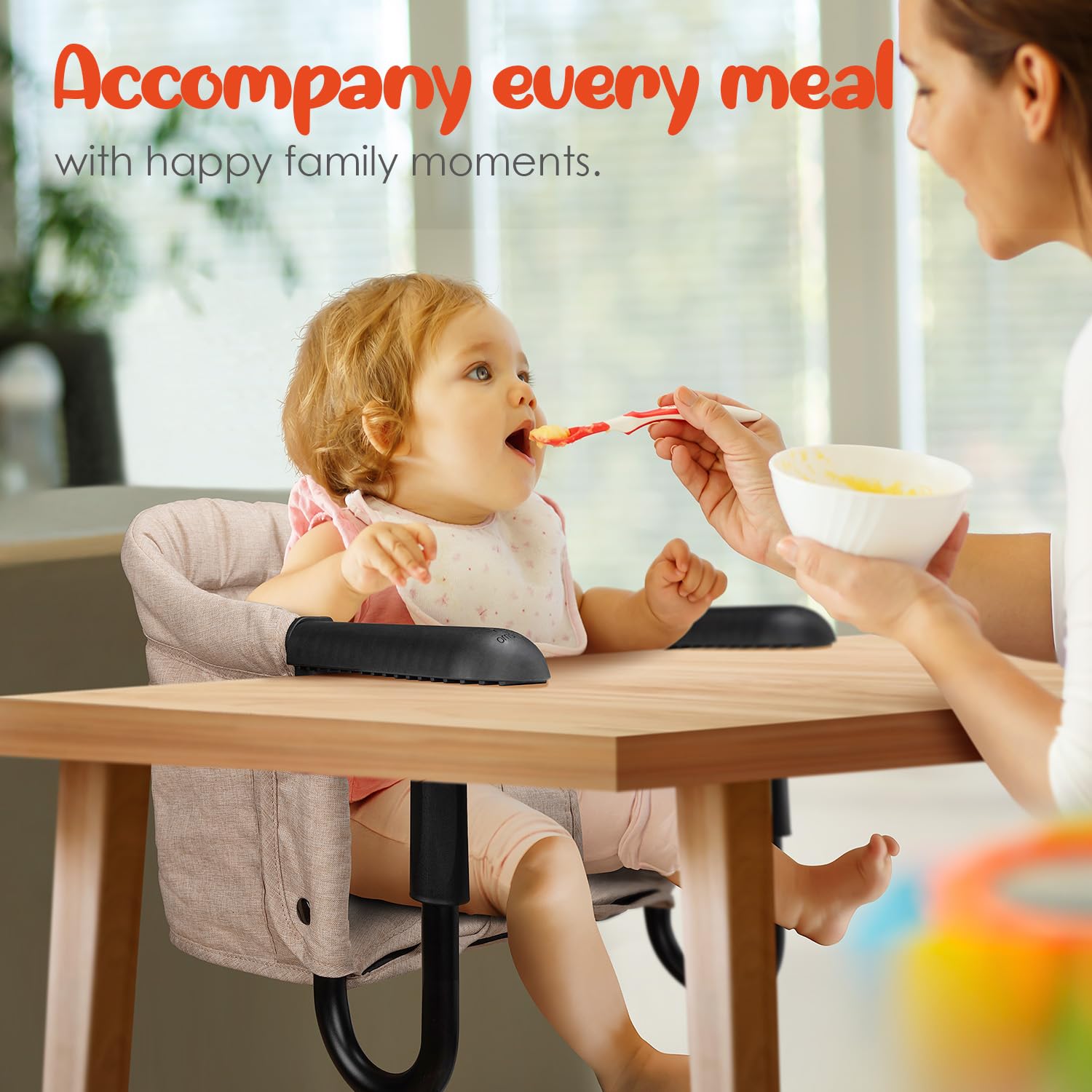 lulunemo Hook On High Chair removable cover simplifies cleaning after meals