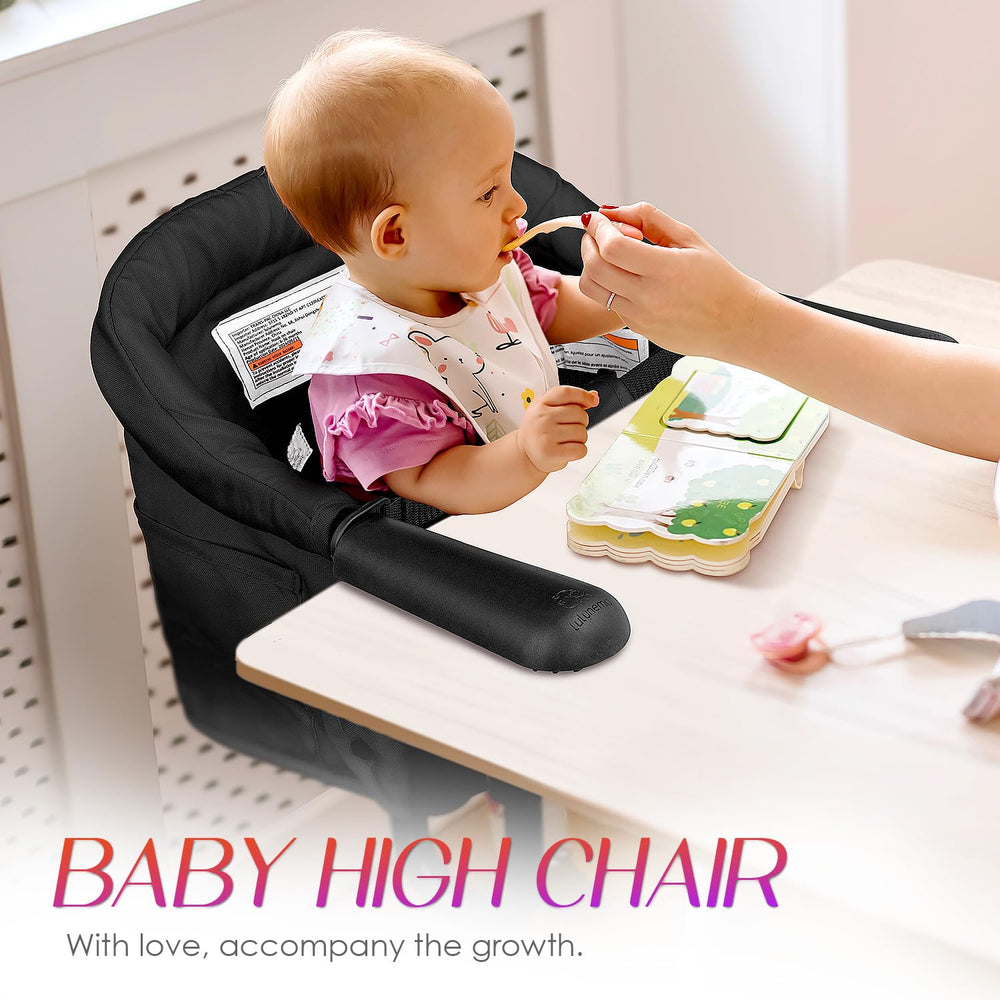 lulunemo hook-on high chair travel-ready for car trips