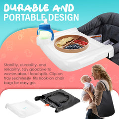 Lulunemo portable mealtime tray in bag ready for travel between home and restaurant.