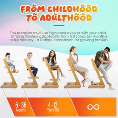 lulunemo wooden high chair converts to dining chair for extra seating