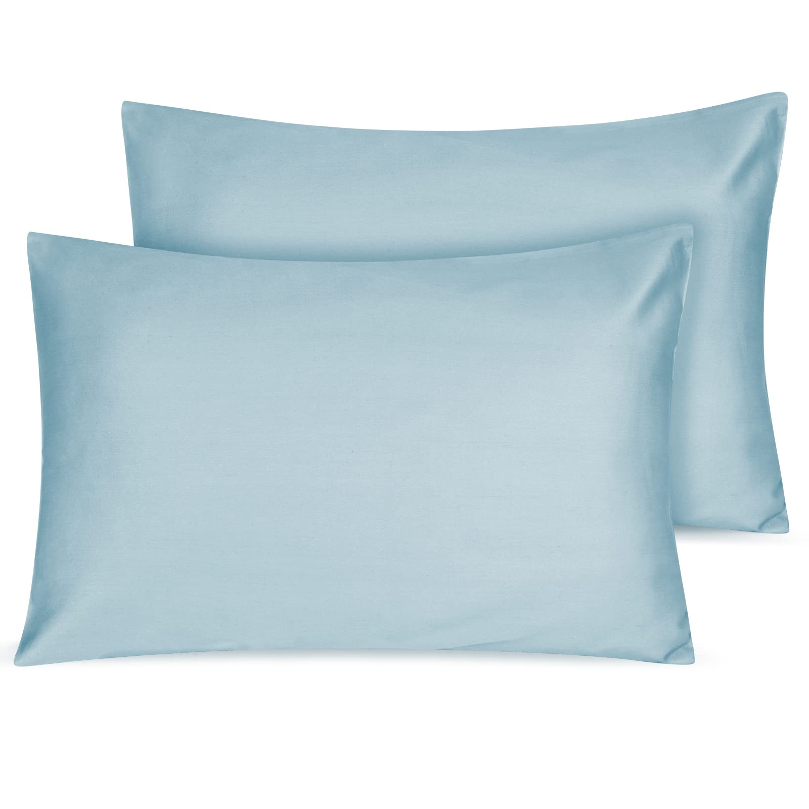 LULUSILK organic cotton toddler pillowcase light blue two-pack, gentle on delicate skin.