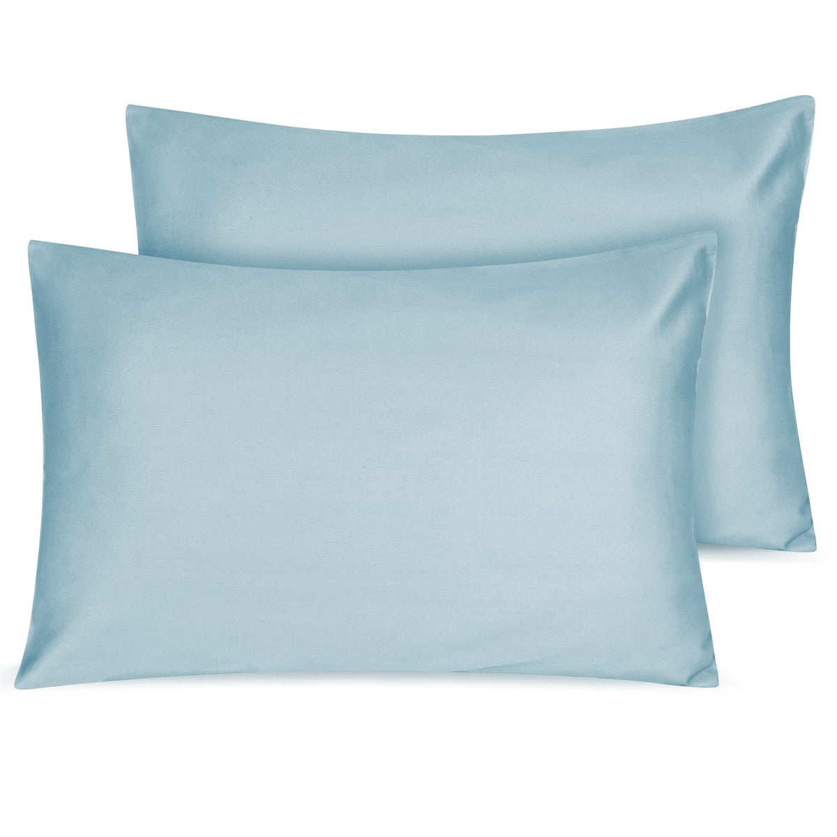 LULUSILK organic cotton toddler pillowcase light blue two-pack, gentle on delicate skin.