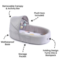 Lulyboo travel lounge adjustable canopy for sun protection