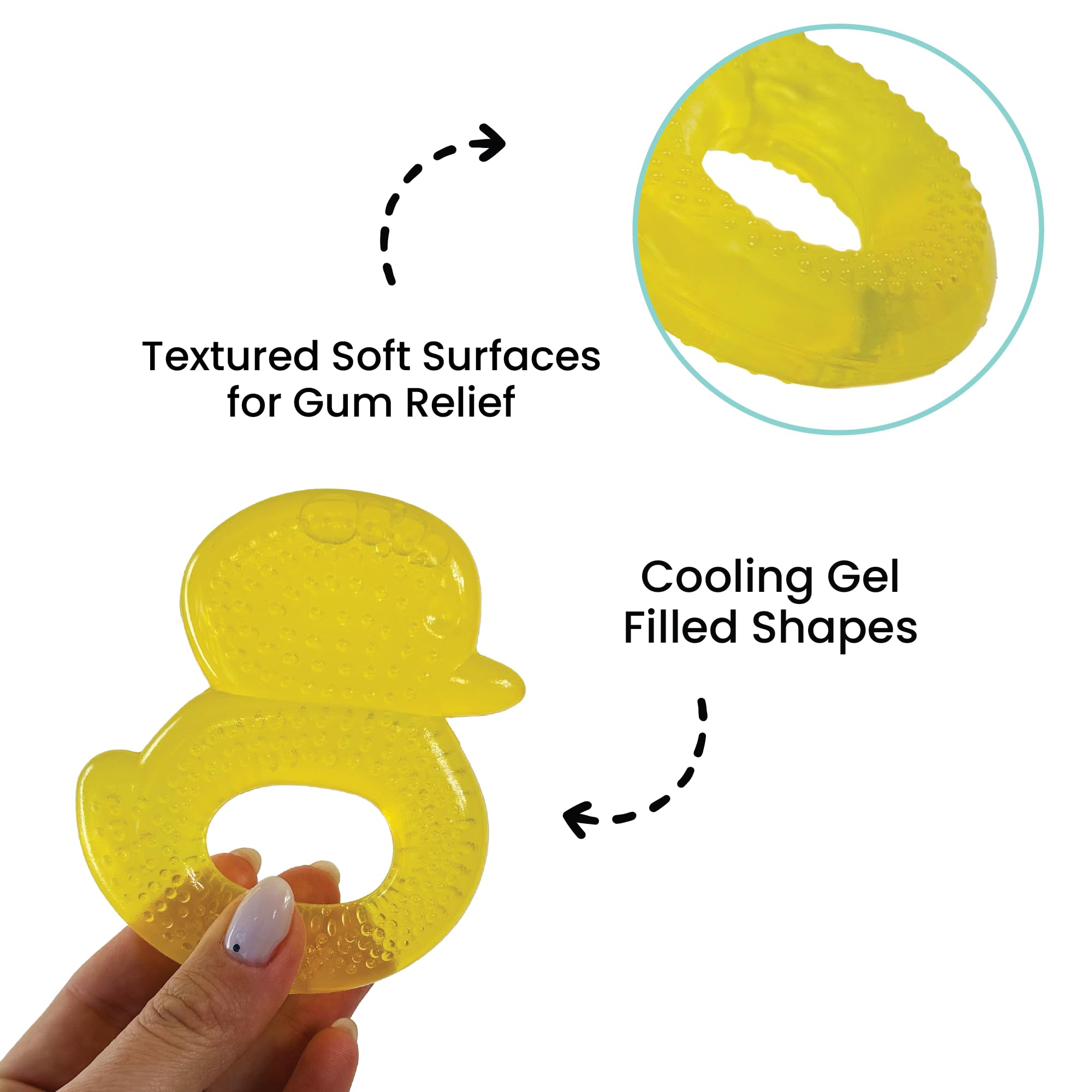 Lulyboo elephant teether soft edges promote gentle gum massage.