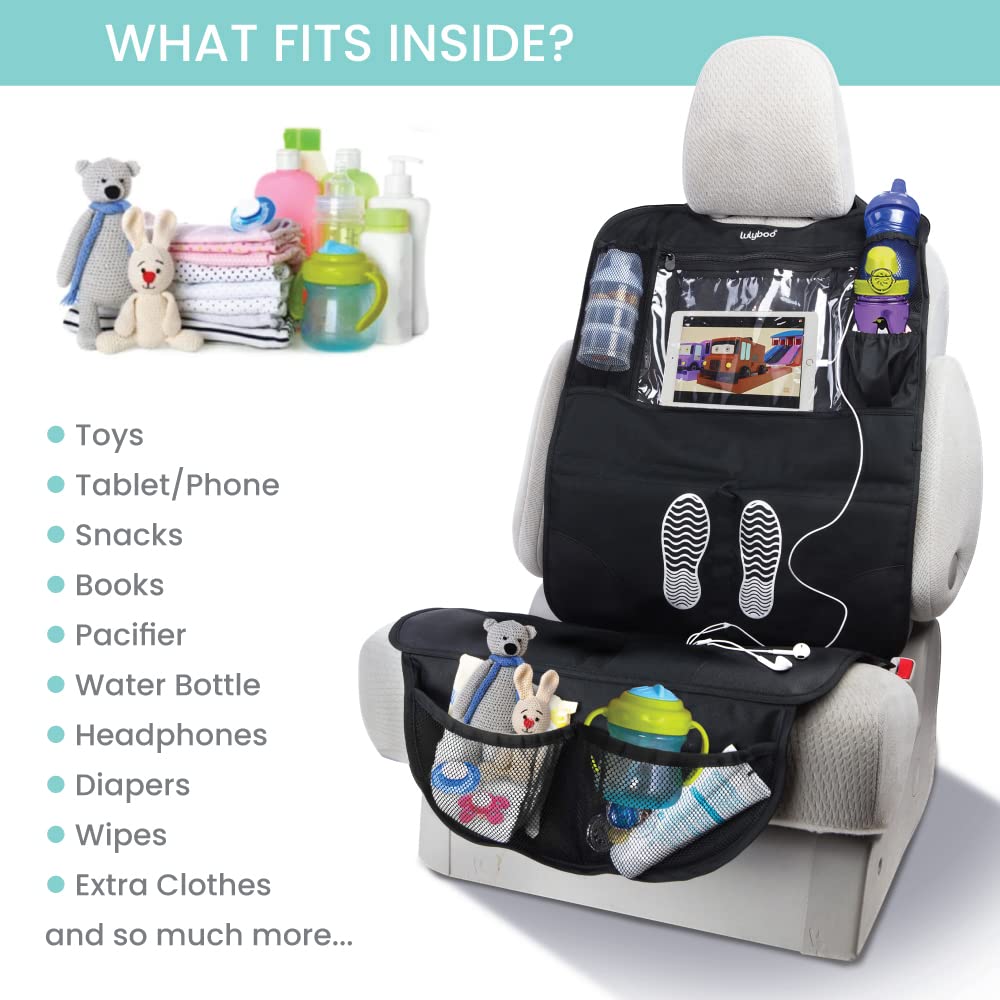 Lulyboo organizer pocket holds diapers, wipes, and changing essentials neatly.