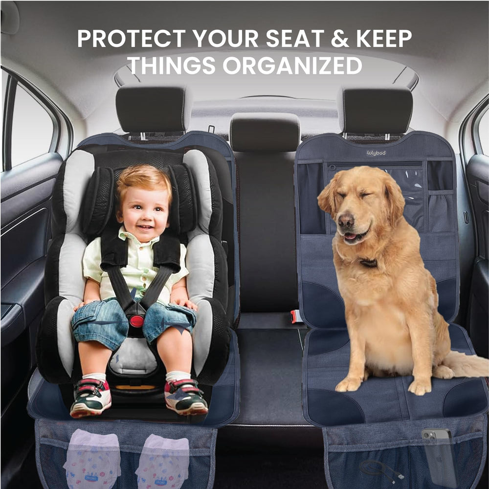 Lulyboo car seat protector demonstrates easy installation and universal fit in most vehicles