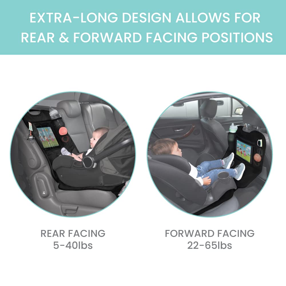 Lulyboo organizer pockets keep toys and snacks within easy reach during trips.