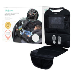 Lulyboo car seat protector with tablet holder keeps kids entertained on the go.