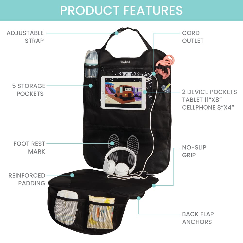 Lulyboo tear-resistant nylon protects upholstery from scruffs and daily wear while cleaning easily.
