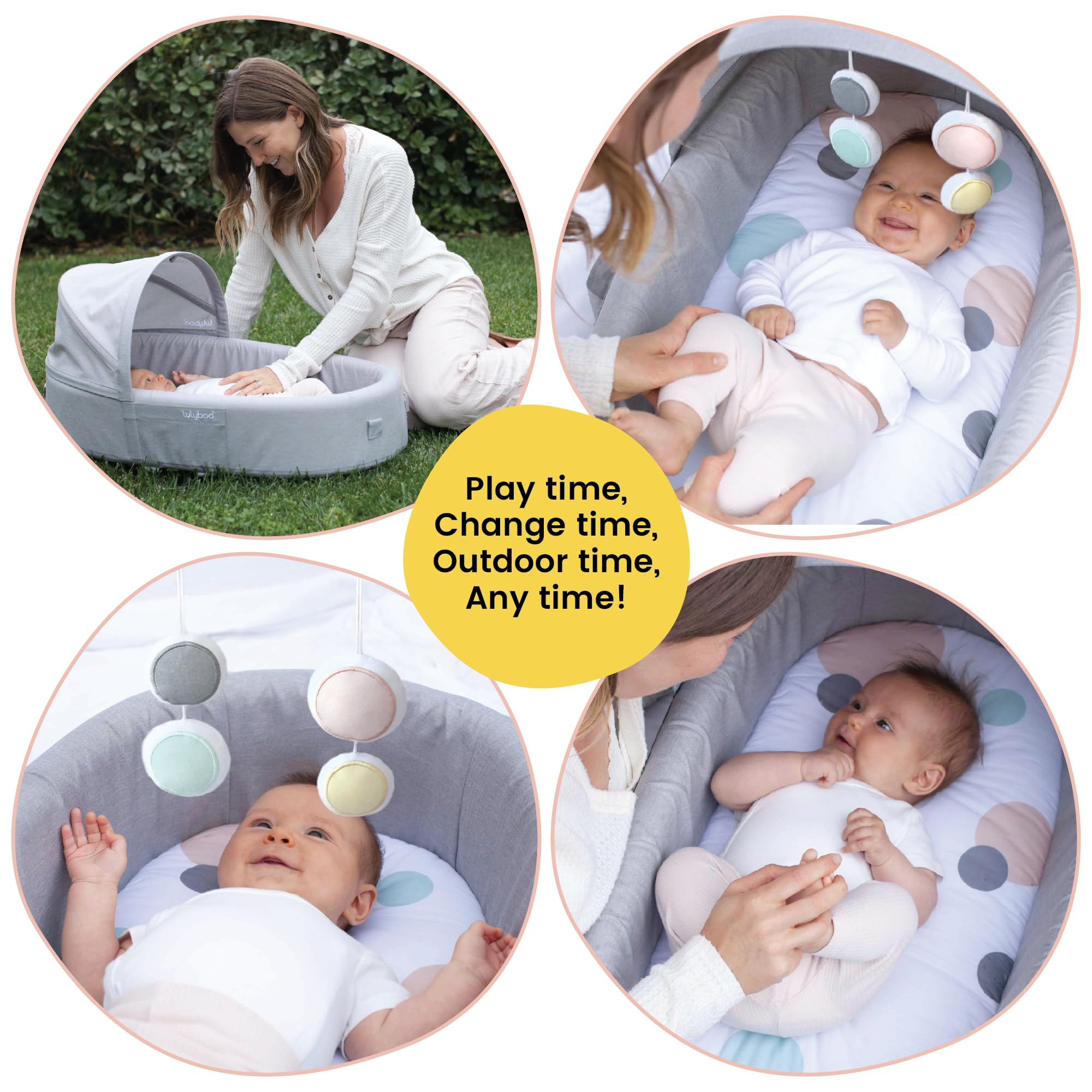 Lulyboo travel lounge including changing pads for quick diapering